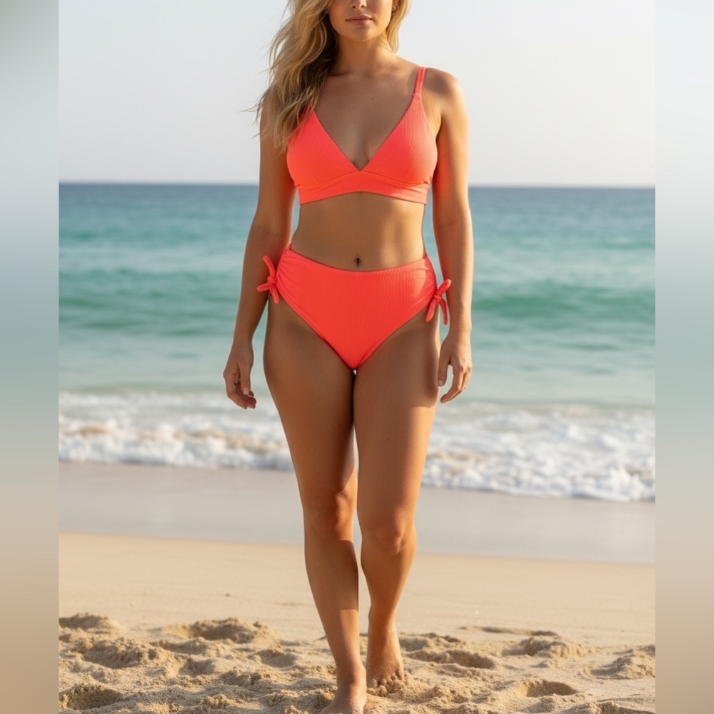 Wave Zone Vibrant Pink Bikini Set Size 1X